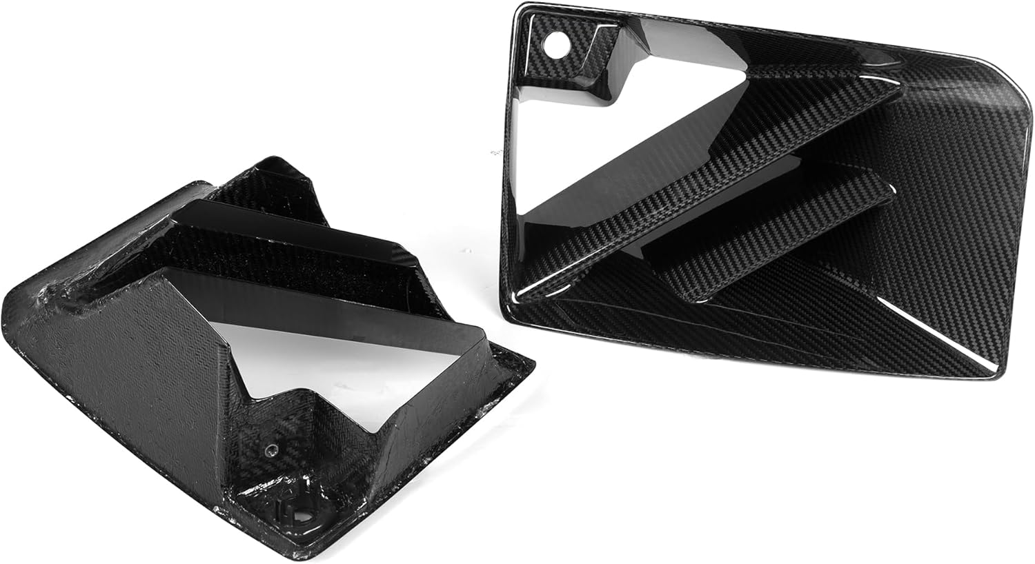 G87 Real Carbon Fiber Car Bumper Air Vent Splitter Side Fender,Front Bumper Side Air Vent Trim Cover Fender,Fit for BMW M2 Series G87 SQ Style 2023-IN 2Pcs/Set