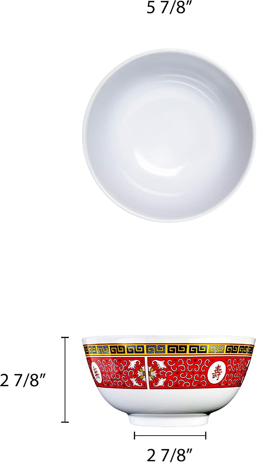 Thunder Group Longevity melamine dinnerware collection 25 oz, 5 7/8" rice bowl, comes in dozen