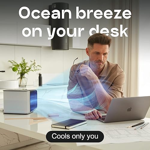 Miniatura 4 de Evapolar EvaSMART - Enfriador de aire evaporativo personal (gris) y botella evaBottle a prueba de fugas