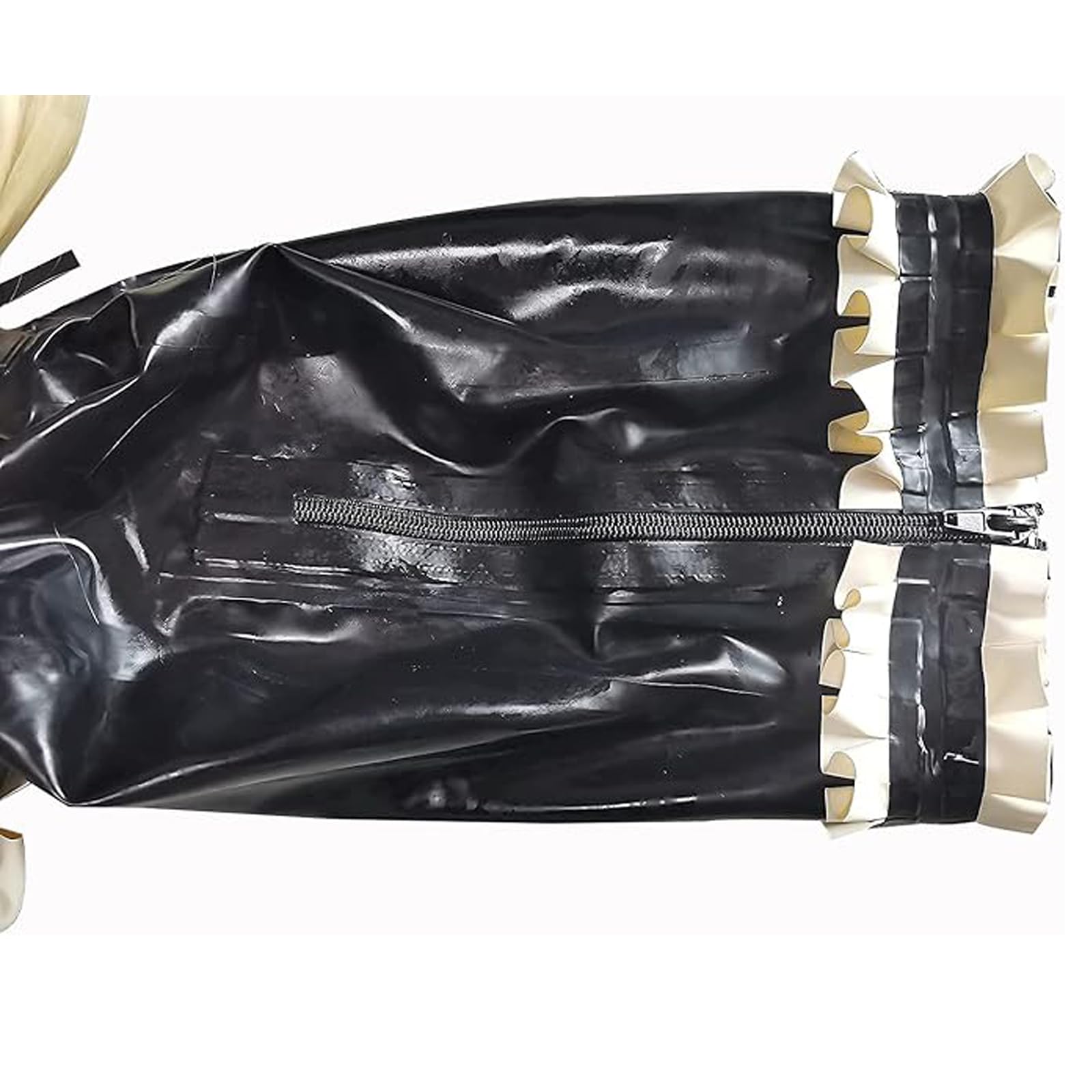 MFMYEE Masque en latex bondage avec tresses papillon, masque pour jeux de rôle SM, coiffe pour Halloween. (M)