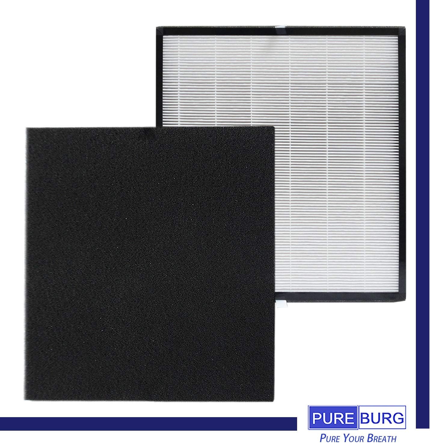PUREBURG FLT5900 Replacement Filter Set Compatible with GermGuardian AC5900WCA Air Purifier FLT5900 & Filter J, 2-Pack H13 True HEPA +Activated Carbon Pre-Filters x 4 - Image 3