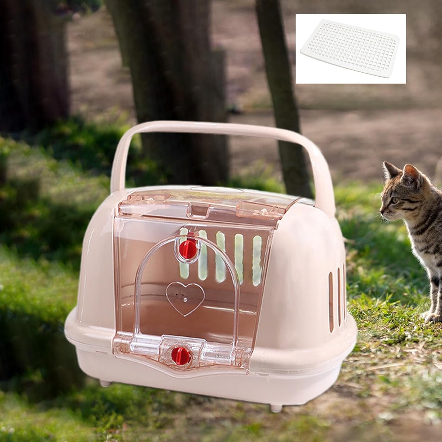 Dog Crate Pet Travel Carrier Pet Supplies Ventilation Sturdy Dog Cat Carrier Portable for Dog Cat Kitten Walking Airline, Brown
