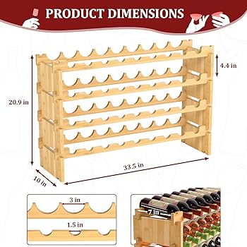 Amazon.com: Domax Wine Rack Freestanding Floor - 36 Wine Bottle