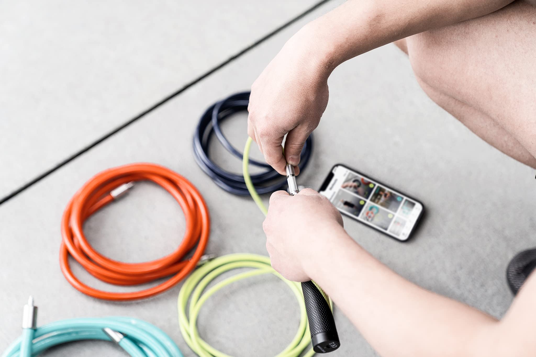 Corde à Sauter Connectée Bluetooth - Set Débutant Avec Poignées Intelligentes Pour Fitness Et Cardio