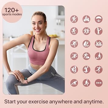 WalkerFit Smart Watch for Women, 2.01'' Smartwatch with Bluetooth Call, 100+Sport Modes, Sleep Monitoring, IP67 Waterproof, Camera & Music Control for iPhone Android, Fitness Watch with Pedometer