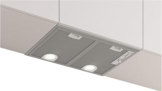 Bosch DHL555BM Serie 4 Lüfterbaustein 53 cm, Made in Germany, LED-Beleuchtung, Abluft und Umluft, leise, Metallfettfilter spülmaschinengeeignet, Wand- und Inselmontage, Silber Metallisch