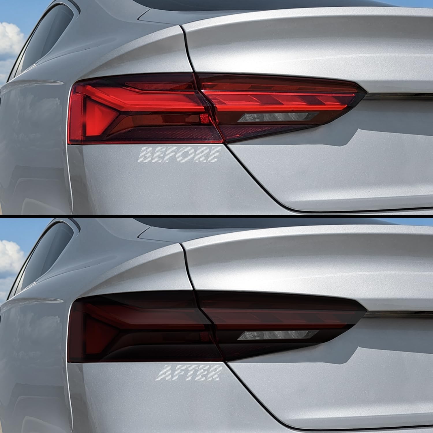 SlickMod PreCut Vinyl Smoke Tint for 2020-2024 Audi A5 S5 RS5 Tail Light (35% Light Smoke, 2. Taillight Cutout)