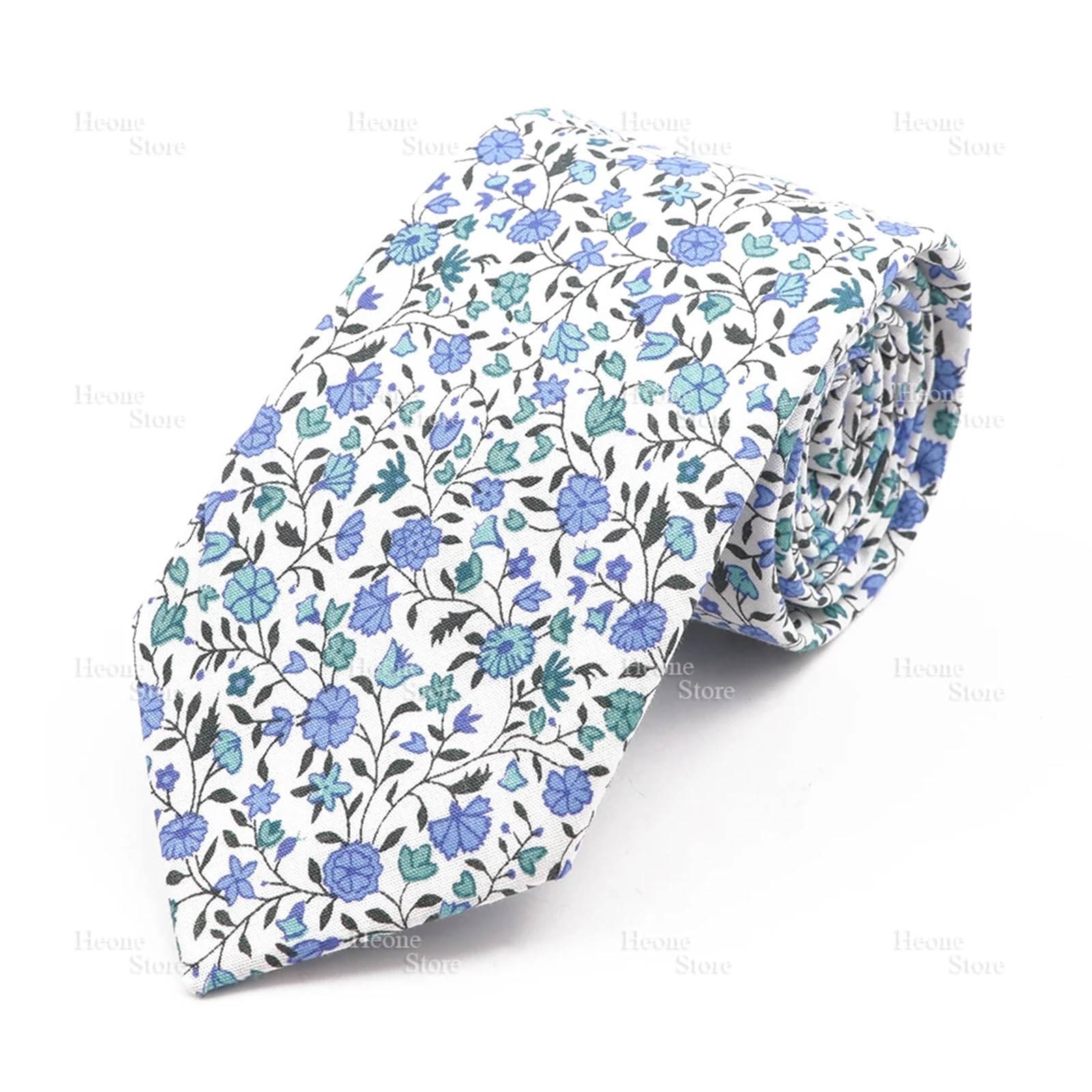 Lsyhhxc Unisex 29 Ties For Men Chic Floral Necktie Cotton Tie For Men Beautiful Flower Pattern Cravat Light Color Casual Narrow Skinny Suit Accessory(29)