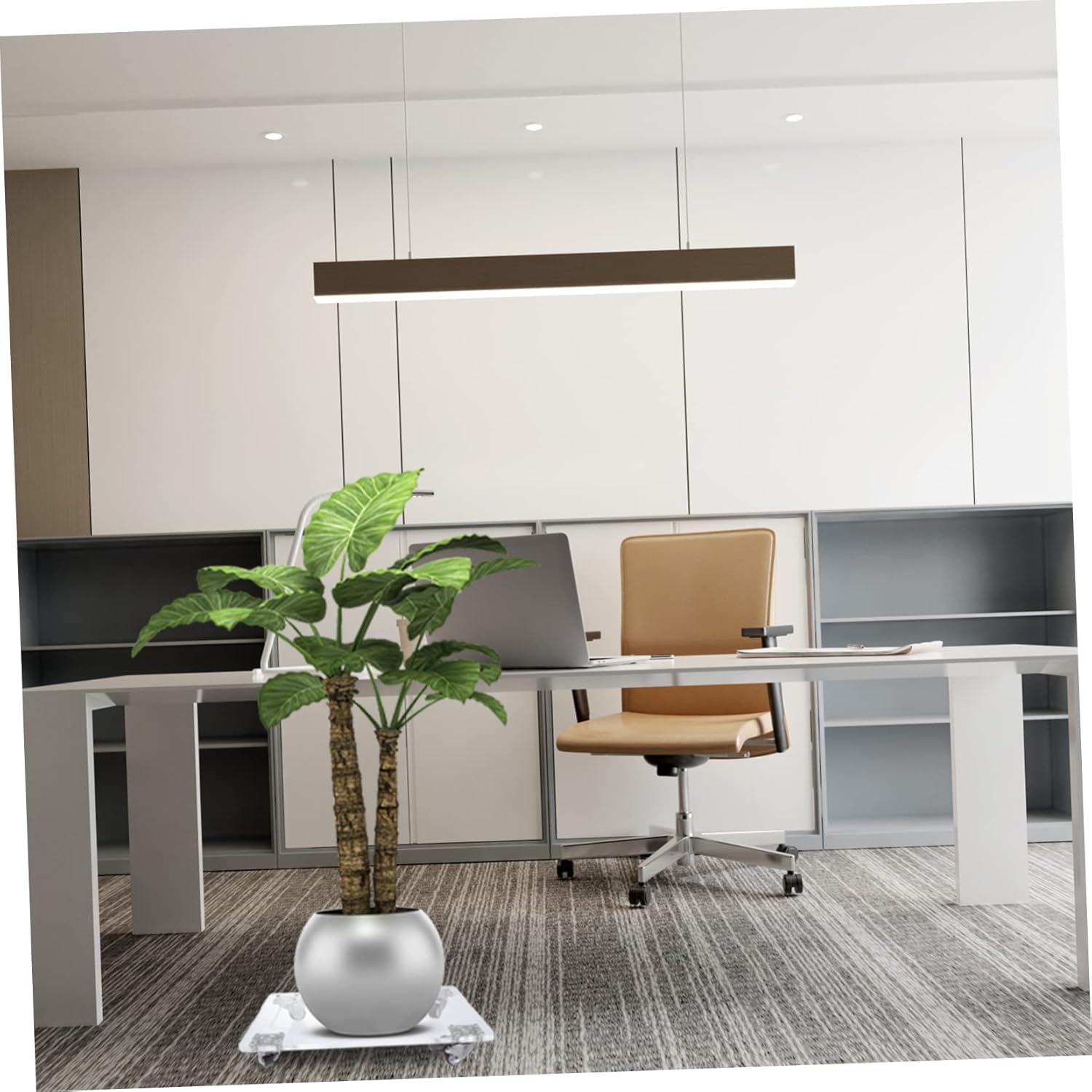 VANZACK Moveable Flowerpot Holder Square Tray Wheels Acrylic Plant Pot Support for Easy Cleaning