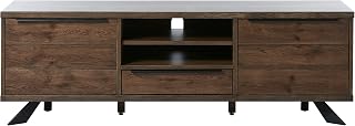 TV Lowboard FJORDFORM, Smoked Eiche, Schwarze Metallbeine
