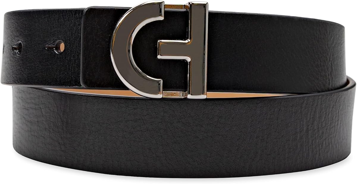 Women's Casual Logo Plaque Buckle Belt