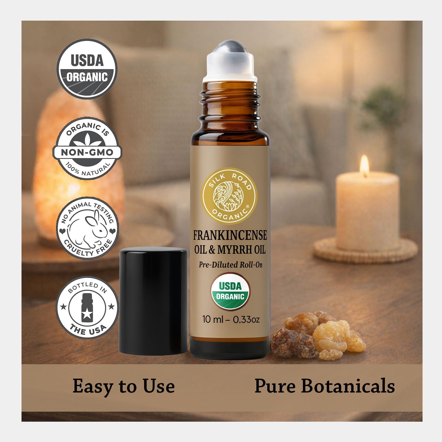 Frankincense Oil & Myrrh Comfort Roll-On, USDA Certified | Eases Achy Muscles, Stiff Joints & Tingling in the Extremities. Deep Relief for Bodies of Every Age. Calms Everyday Stress.