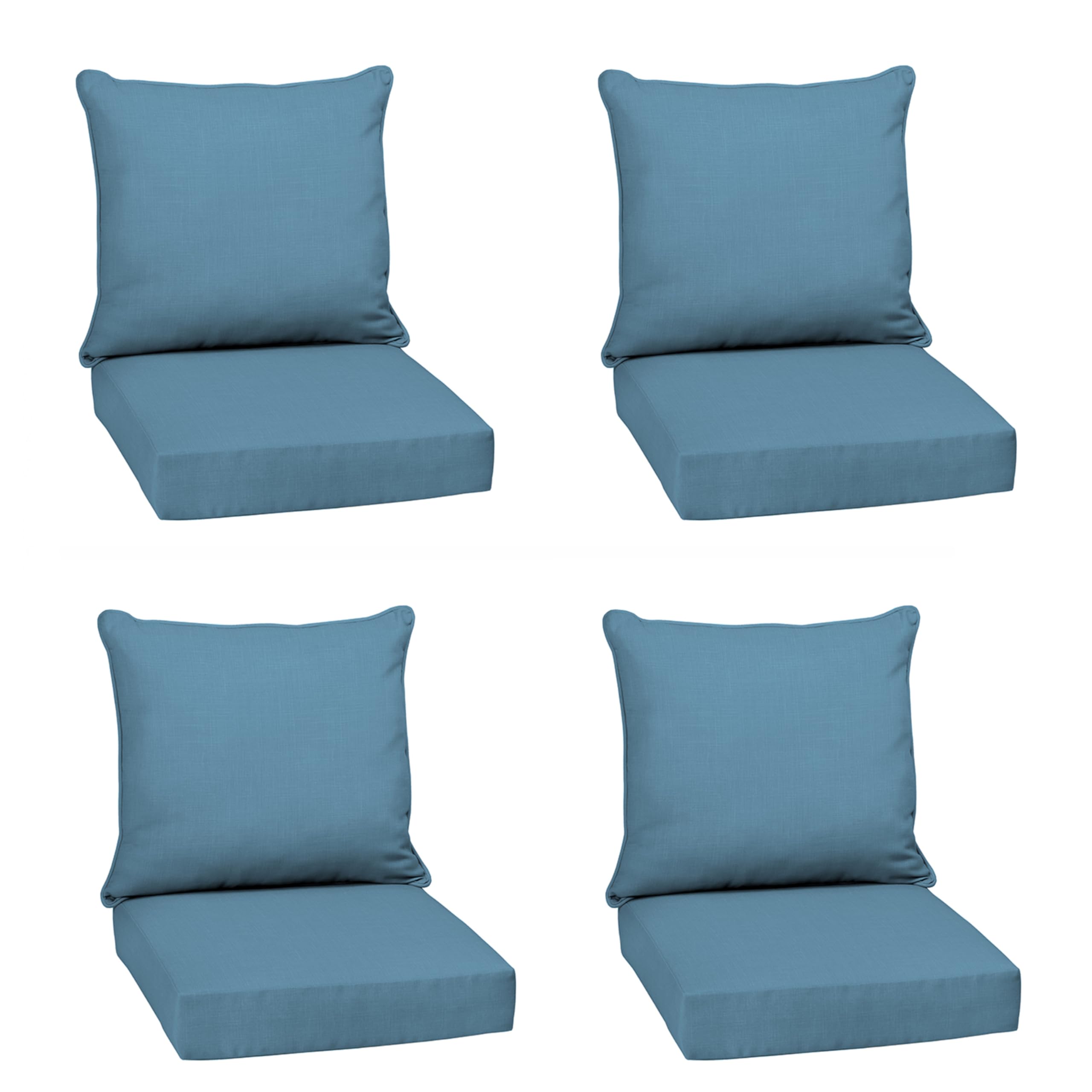 Arden Outdoor Deep Seat Cushion Set, 4-Pack, 22x24, French Blue