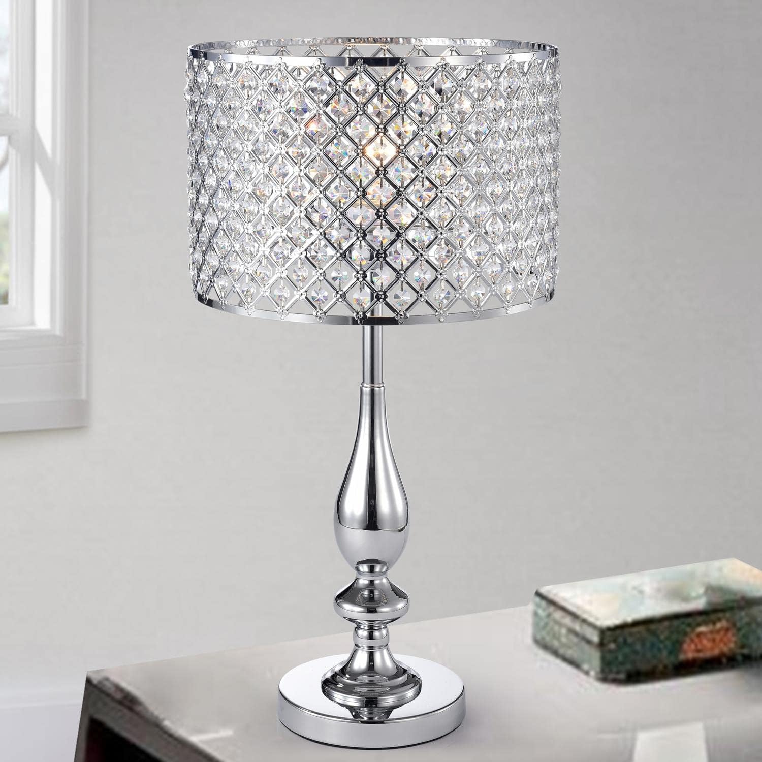 New Product Warehouse of Tiffany IMT81B/1CH Divina Crystal and Chrome Table Lamp 🔥 Crazy Deals Warehouse of Tiffany IMT81B/1CH Divina Crystal and Chrome Table Lamp