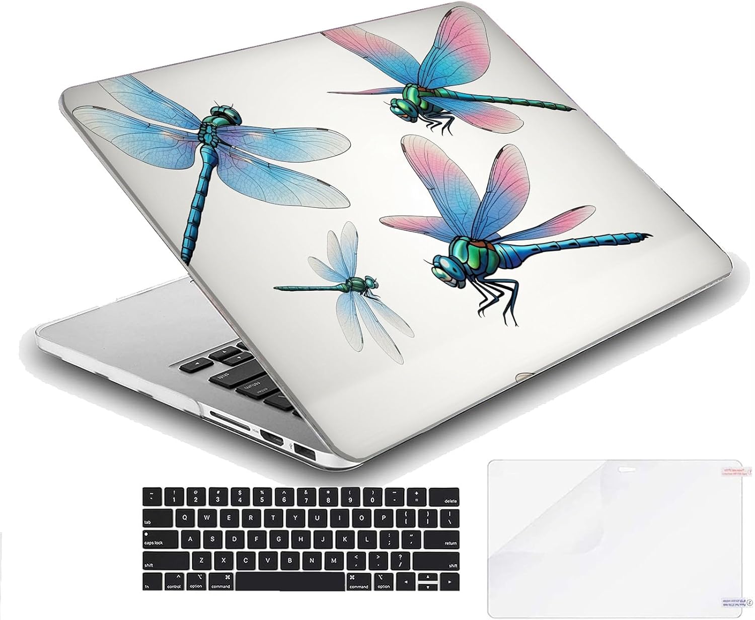 Compatible with MacBook Neo 13-inch, Hard Shell Case with Keyboard Cover and Screen Protector (A3404 A18 Pro chip, 2026 Release) - Dragonflies MC22882