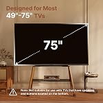 Rolling Easel TV Stand for 49-75" TVs, 88 lbs, Black | Wood-and-metal mobile TV cart, locking 360° wheels, media shelf and cable management for home, office or classroom