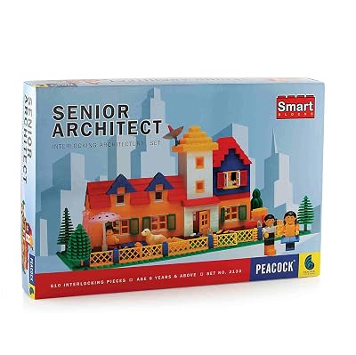 PEACOCK TOYS AND GAMES Multicolor Senior Architect Blocks Set Home Building Blocks for 6+ Years Boys and Girls - 610 Pie