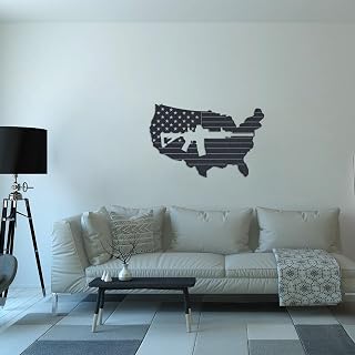 AR 15 Flag - Metal Wall Art - 24" X 15.5" - Black