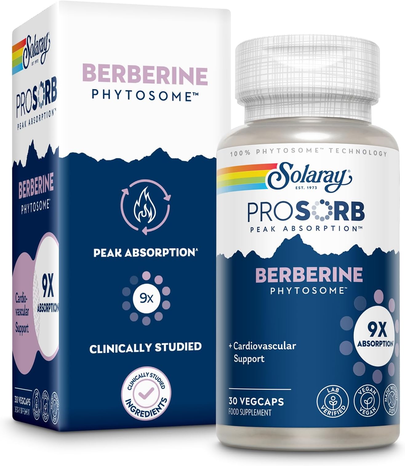 Berberine Phytosome - 9X Absorption and Easy-to-Digest - Standardized to 30% Berberine HCl - Vegan, Made Without Soy - 60-Day Guarantee - 30 Servings, 30 VegCaps