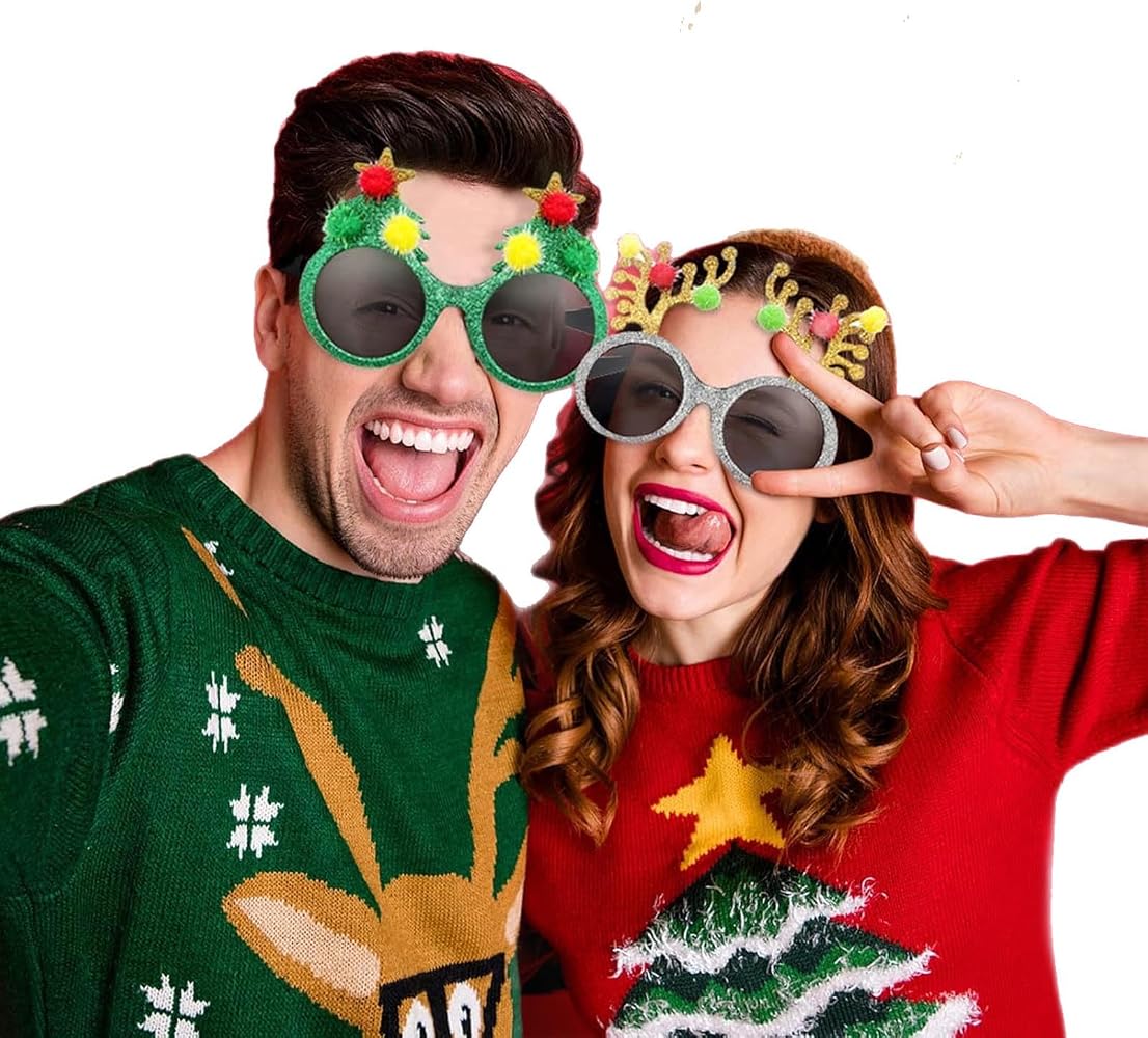 Amazon | Soochat クリスマスサングラス | クリスマスツリーメガネ 