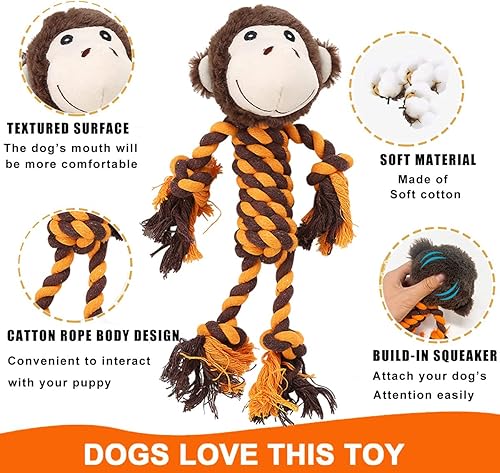 Miniatura 2 de Juguetes para perros, juguetes chirriantes para perros, paquete de 2, juguetes para perros grandes, juguetes masticables para cachorros, juguetes de