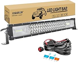 RIGIDON 22 Inch 55cm 270W Slim Led Bar 4x4 with 12v wiring harness kit, Straight led light bar, Led light bar for offroad Vehicles Car trucks ATV, 6000K fog light