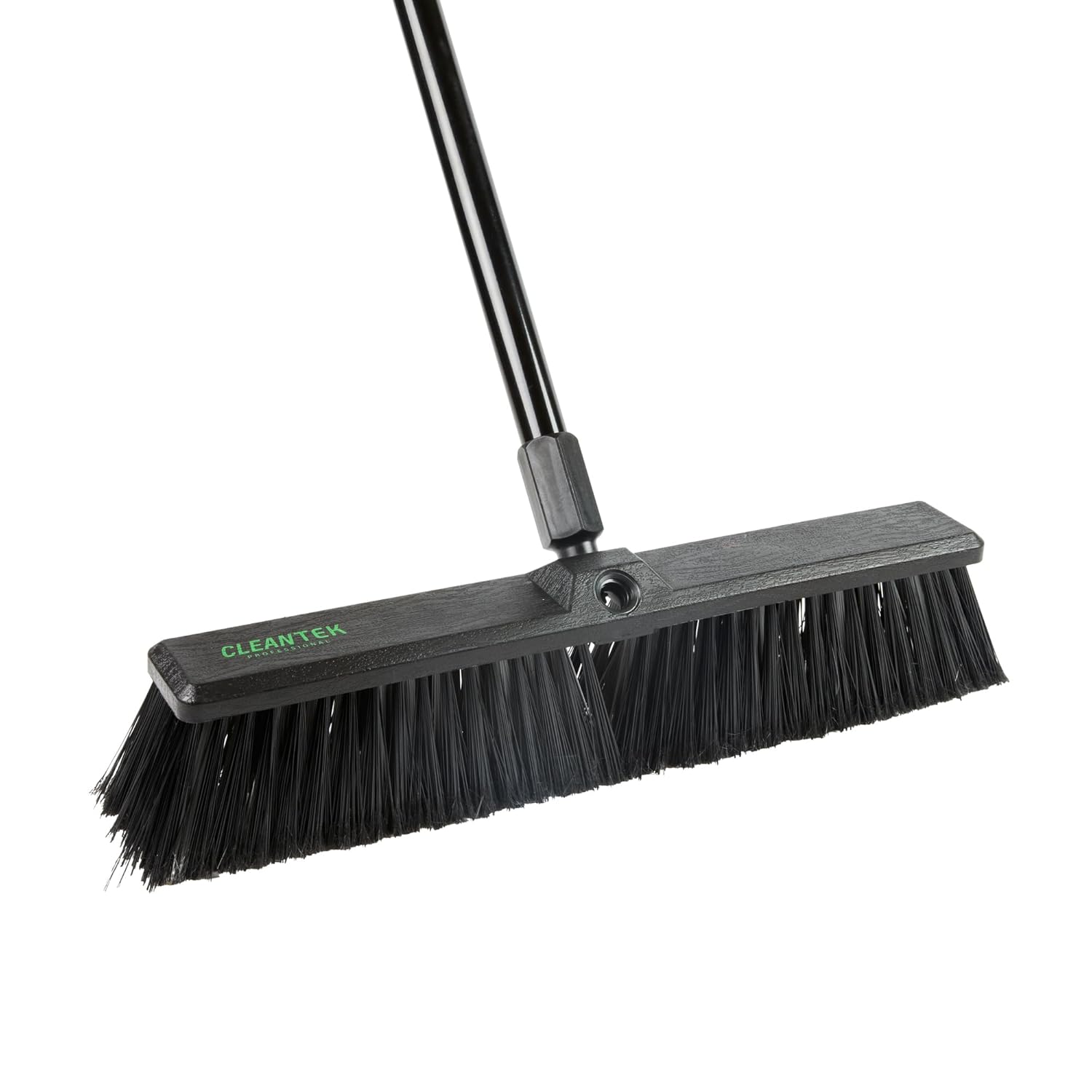 Restaurantware-Clean Tek Professional 17.13 Inch Push Broom, 1 Heavy-Duty Broom with 59â€ Handle - Medium Bristles, 2 Handle Attachment, Wooden, Commercial Use, for Deck, Garage, Yard, Patio