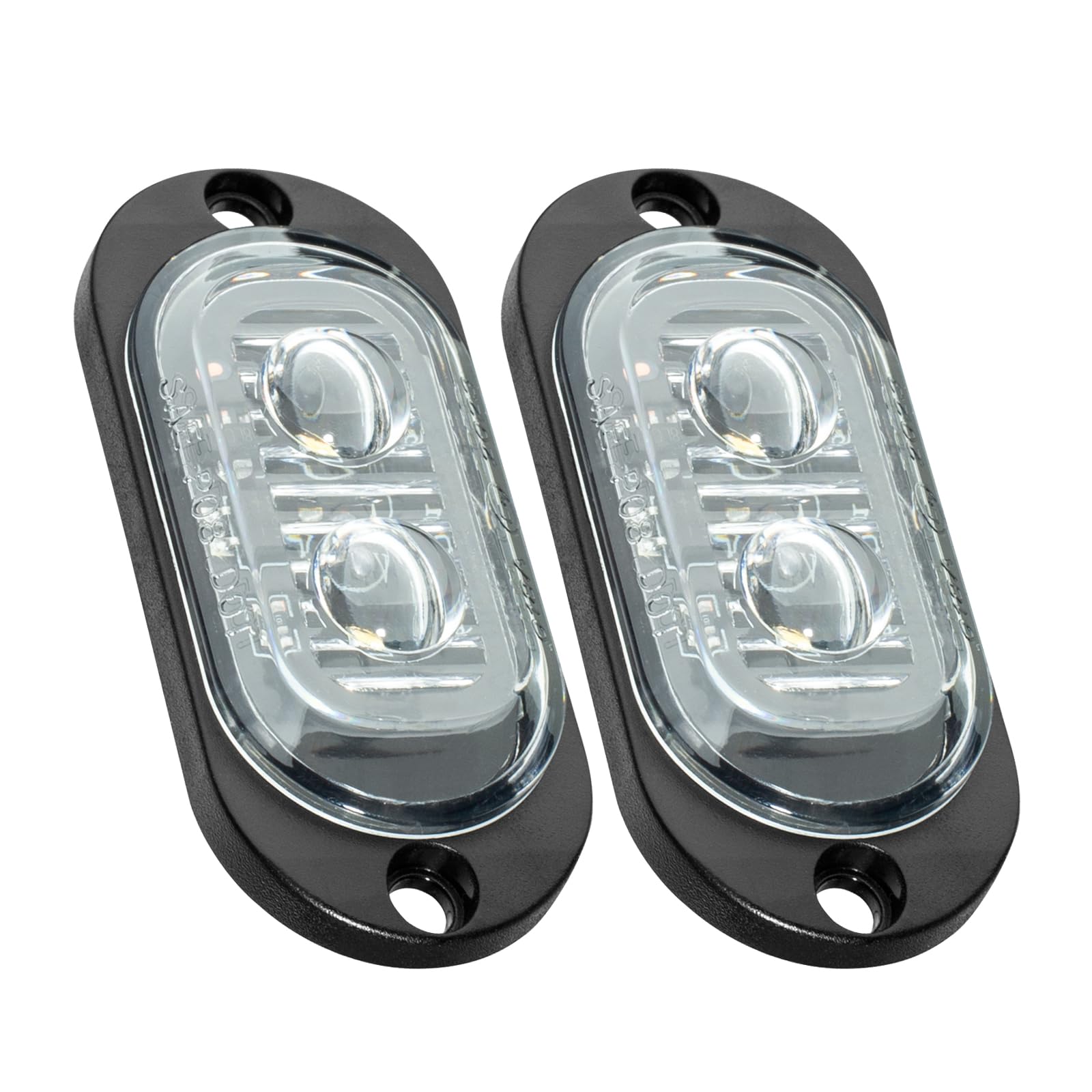 Catekro 10x Luci Ingombro LED 12V-24V, con 2 LED, Impermeabile, Bianco | Luci Ingombro Camper Ripetitori Laterali a Filo per Auto Indicatori Laterali Universali per Camion Furgone Roulotte Barche