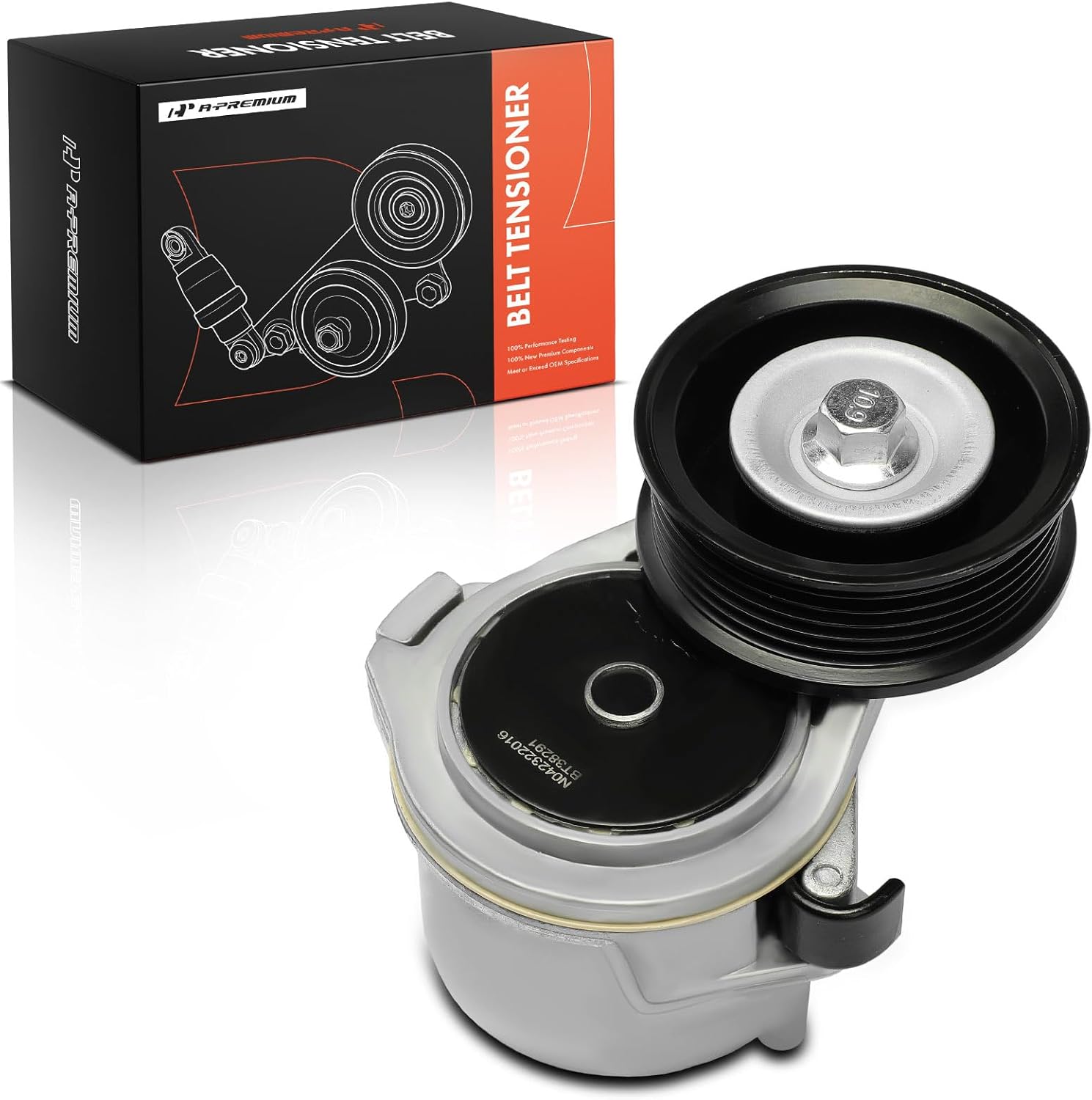 A-Premium Belt Tensioner Assembly with Pulley Compatible with Ford F-150 1997-2004, F-150 Heritage 2004, E-150, E-150 Club Wagon, E-150 Econoline, E-150 Econoline Club Wagon, E-250, E-250 Econoline