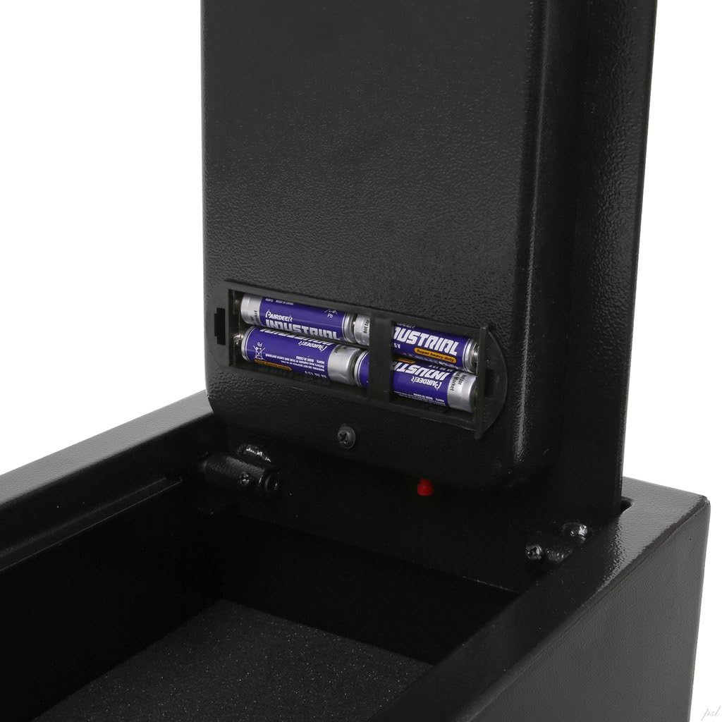 Ivation Electronic Gun Drawer Safe w/Full-Digit Keypad & Override Keys – Solid Steel Construction & Hidden Wall/Floor Anchoring Design – Runs on 4 AA Batteries (Included)