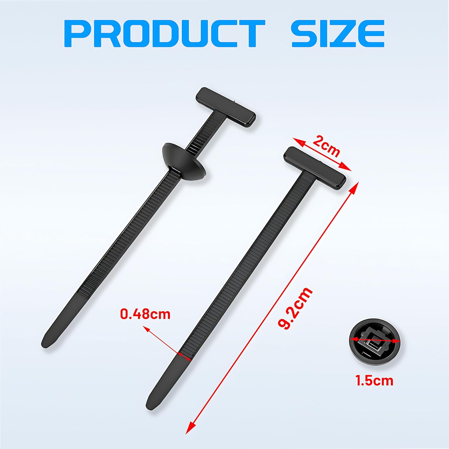 Nylon Universal Cable Tie Buckle, Heavy Duty Self-Locking Nylon Zip Ties Holder with Pin & Button Design, UV Resistant Zipties - Black Zipties for Car Daily Repair 50PCS (50)