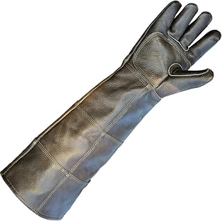 Bite Proof Leather Gloves for Cat Scratch Dogs Snake Reptile，Engthened and Thickened Animal Control Eet Grooming Training Glove