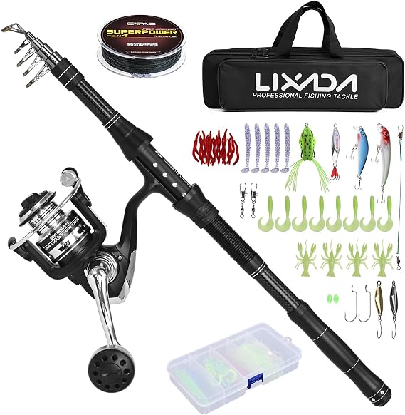 capaci portable telescopic fishing rod and reel combos Telescoping for Surf, Boat & All-Water including a telescopic fishing rod Telescopic Fishing Rod and Reel