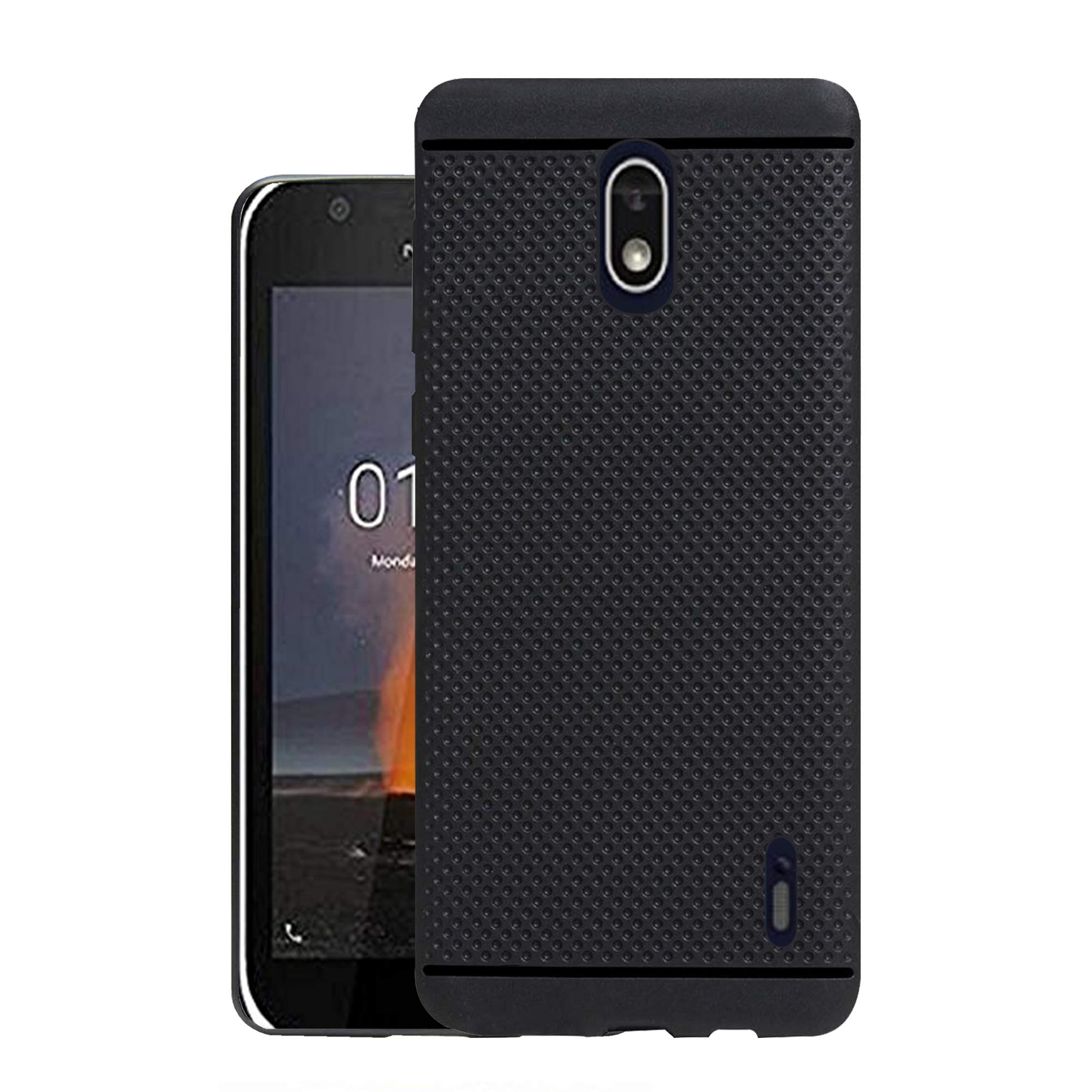 HELLO ZONE Exclusive Dotted Matte Finish Soft Rubberised Back Case Cover for Nokia 1 - Black (B07CYSK8LF) Amazon Price History, Amazon Price Tracker