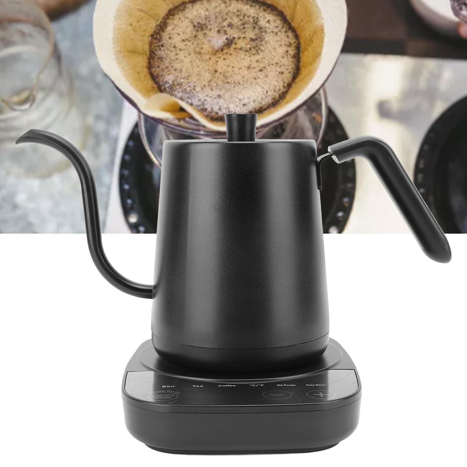 Hervidor Eléctrico con Cuello de Cisne, Inversor Inteligente No Tóxico, Temperatura Constante, Tetera Calentada de Gran Capacidad de 800ml para el Hogar (Enchufe europeo 220V)