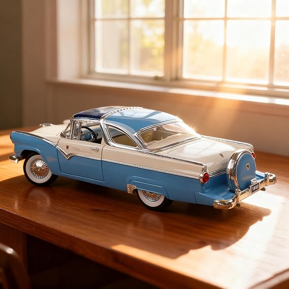 1955 Ford Crown Victoria 1:18 Die-Cast Model Car | Limited Edition Premium Collectible(Blue)