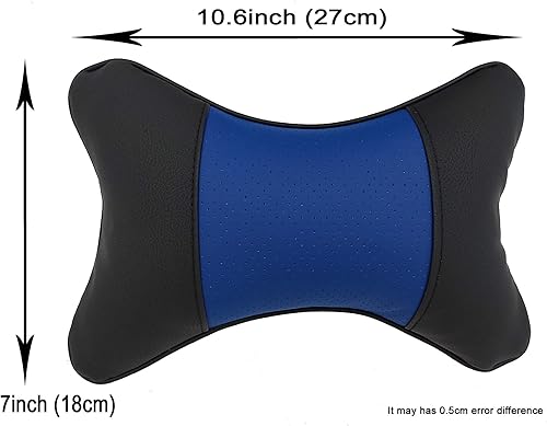 Miniatura 2 de Almohadas cervicales para el cuello del automóvil, paquete de 2 almohadas cervicales de piel sintética para viajes, almohadas rellenas de fibra