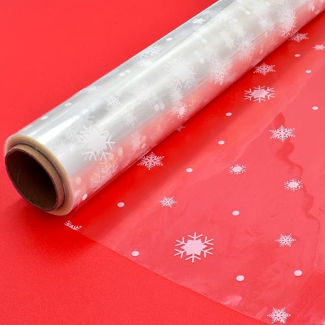 Cellophane Roll For Hampers, Cellophane Wrapping Roll For Gift Wrapping Christmas Baskets And Gifts in Clear Cellophane Wrap (Christmas Cellophane 40cm x 30m)