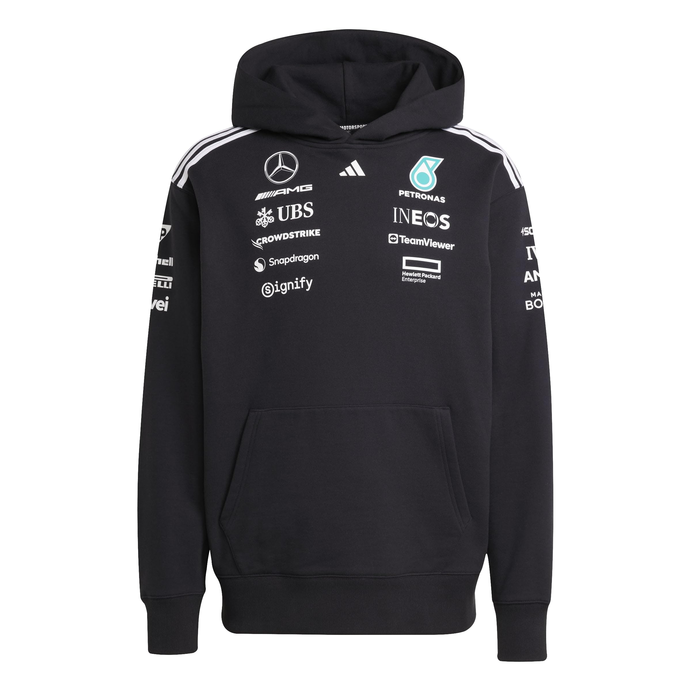 adidas Men's MERCEDES - AMG PETRONAS FORMULA ONE TEAM TEAM HOOD MEN, black/white, XL
