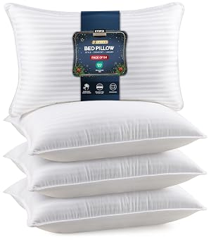 Utopia Bedding Bed Pillows for Sleeping Queen Size White Set of 4 Down Alternative Pillow for Sleeping Cooling