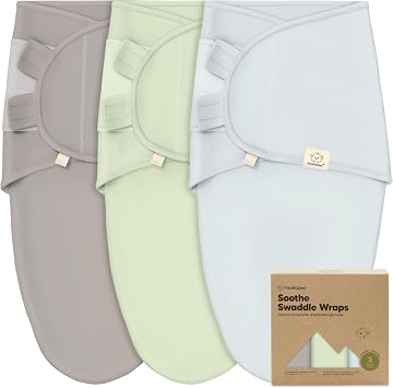 KeaBabies 3-Pack Organic Baby Swaddles for Newborns, Infant Ripple, 0-3M