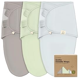 KeaBabies 3-Pack Organic Baby Swaddle Sleep Sacks - Swaddles for Newborns, Infant 0-3 Months, Baby Girls, Boys, Soft & Snug Newborn Sleep Sack, Nursery Swaddling Blankets (Ripple)