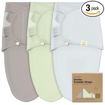 KeaBabies 3-Pack Organic Baby Swaddles for Newborns, Infant (Ripple, 0-3M) | Baby Girls, Boys, Soft Organic Cotton, Newborn Swaddle Sleep Sack, Nursery Swaddling Blankets