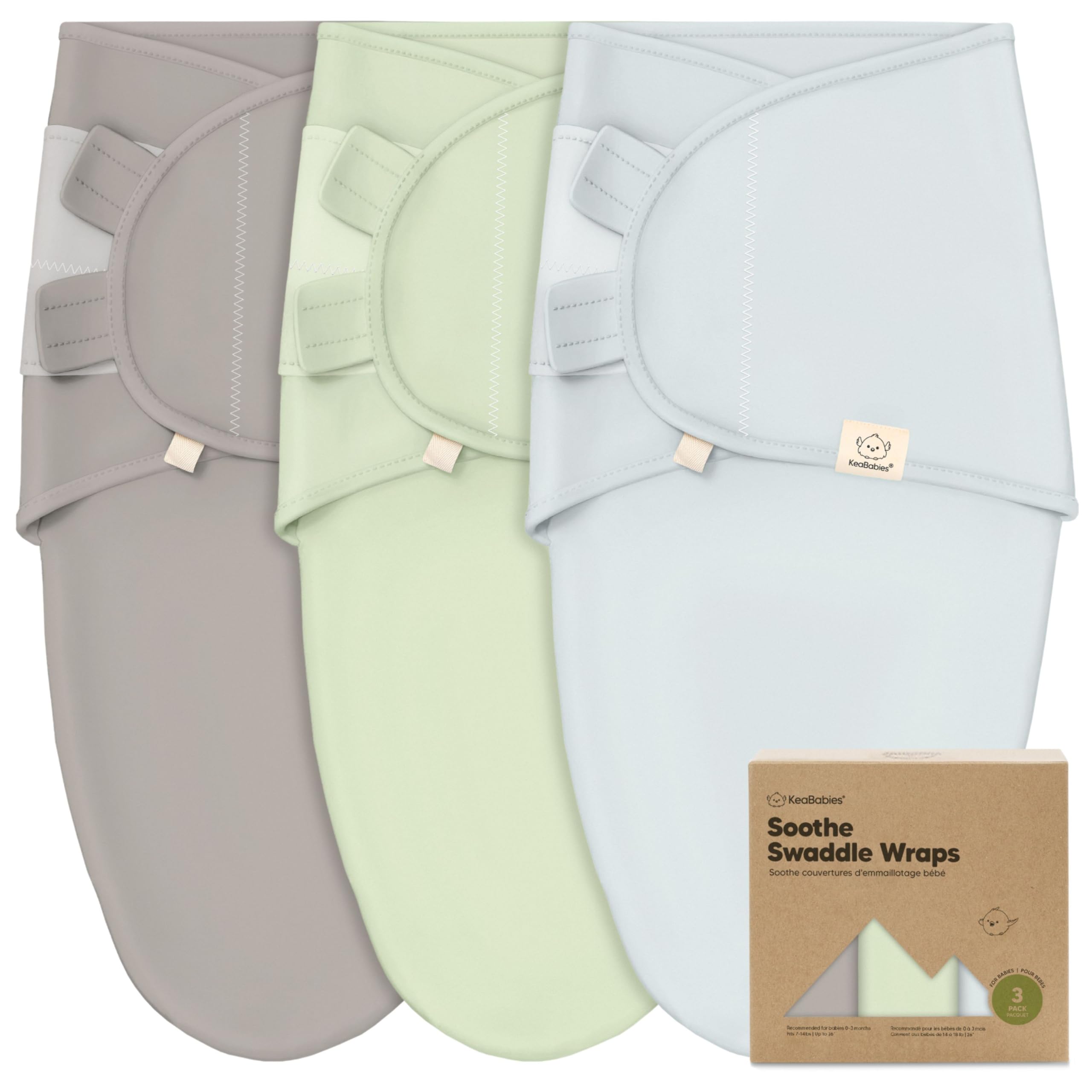 3-Pack Organic Baby Swaddle Sleep Sacks - Swaddles for Newborns, Infant 0-3 Months, Baby Girls, Boys, Soft & Snug Newborn Sleep Sack, Nursery