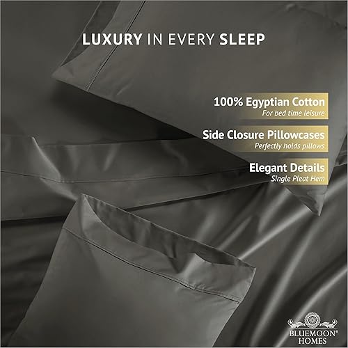 Miniatura 10 de Bluemoon Homes - Juego de sábanas de 4 piezas de lujo de 1000 hilos con acabado italiano 100% algodón egipcio, se adapta a colchones de hasta 18