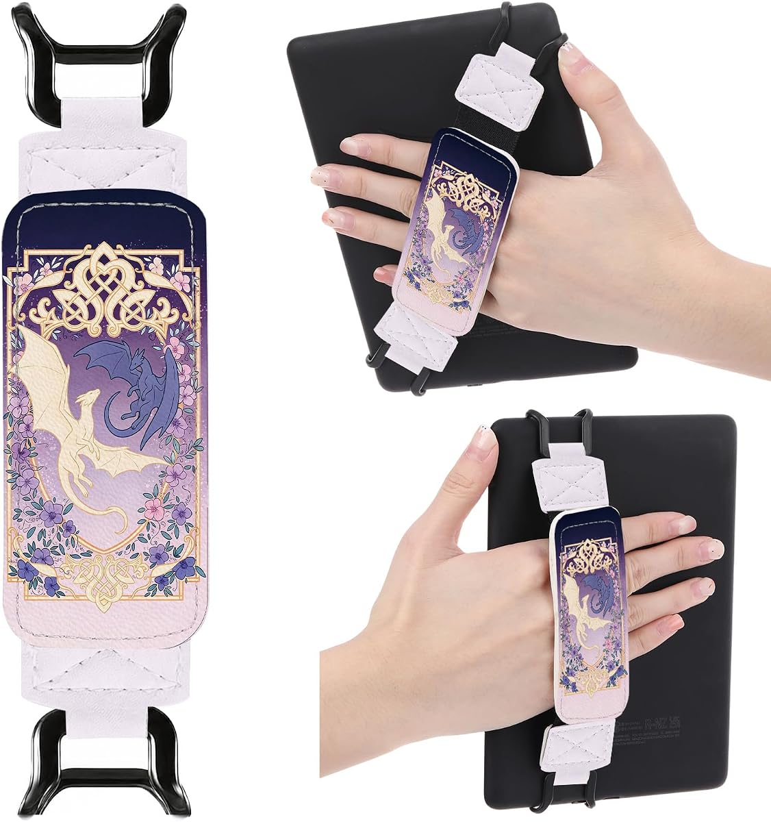 Hand Strap for Kindle, Fantasy Purple Dragon | Finger Grip, 6-8" Paperwhite 11th/12th Generation/Kobo/Sony/Lenovo Ereaders, E-Book Tablet, High Elasticity Holder