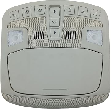 for Ford Edge Overhead Console with 9 Buttons Sunroof Switches Storage Box Assembly, Reading Map Dome Light Replacement OEM DS73-F519A58HADCN-light Grey