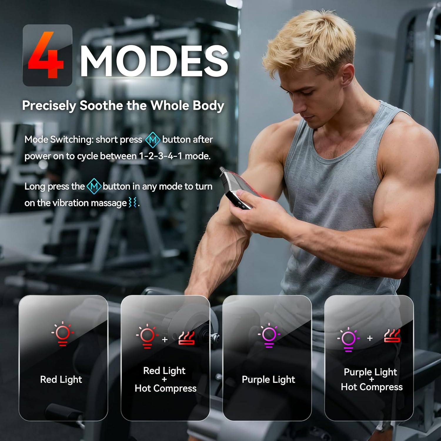 Muscle Scraper Tool,Electric Fascial Knife for Deep Tissue Massage - 4 Modes 3 Heating 3 Vibration,Electric Gua Sha,Myofascial Release Tool for Whole Body - Image 2