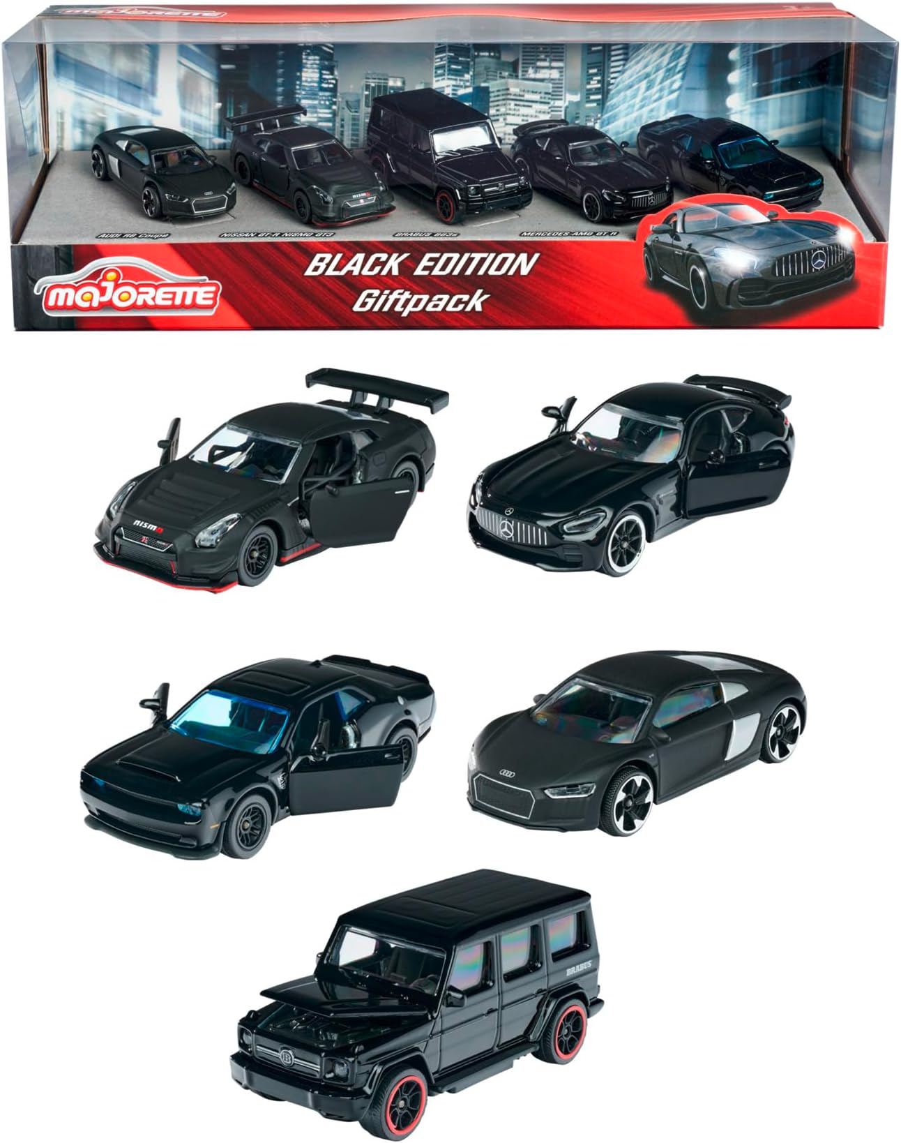 Majorette Black Edition DIE-CAST Collector 5 CAR Pack
