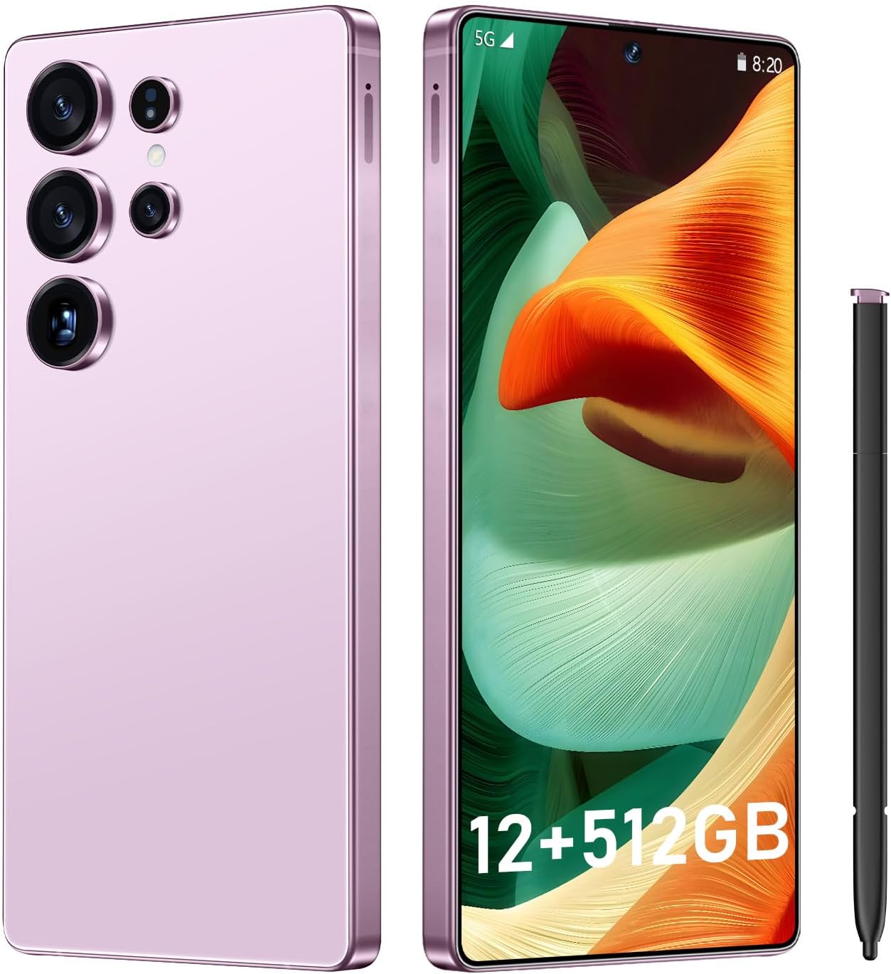 I25 Ultra: 6.99" FHD+ Android 14 Smartphone | 12GB+512GB | 108MP+68MP Camera | 7000mAh Battery | Built-in Stylus Pen | Blazing Fast Performance (Pink)